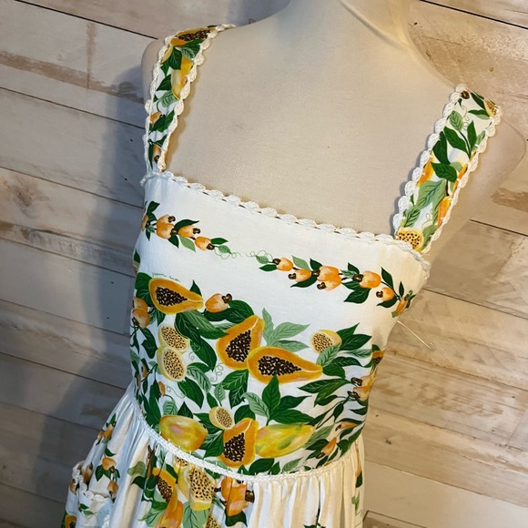 NWT Farm Rio size S Papaya salad scarf maxi dress in off white - Picture 5 of 12